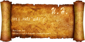 Uti Hágár névjegykártya